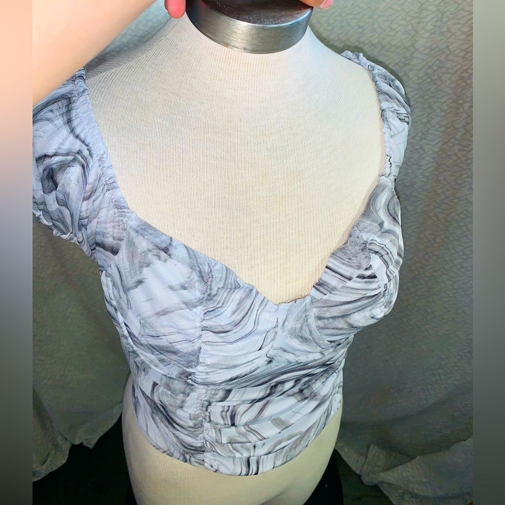 Just Polly NewYork Marble Corset Top